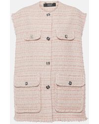 Versace - Oversized Tweed Vest - Lyst