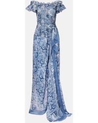 Ralph Lauren - Off-Shoulder-Midikleid Ivanna Aus Seide - Lyst