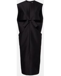 Balenciaga - Cutout Crepe Satin Midi Dress - Lyst