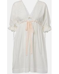 Chloé - Broderie Anglaise Cotton-Blend Minidress - Lyst