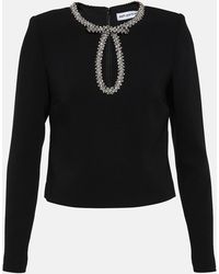 Self-Portrait - Crepe Embellished Top - Lyst