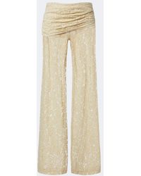 De La Vali - Rocio Cotton-Blend Lace Wide-Leg Pants - Lyst