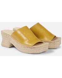 Loewe - Petal Anagram Leather Espadrille Wedges - Lyst