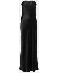 Vince - Strapless Satin Maxi Dress - Lyst