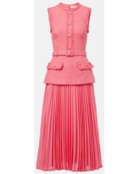 Rebecca Vallance - Montana Crepe And Georgette Midi Dress - Lyst