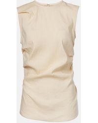 Proenza Schouler - Label Anoushka Ruched Linen-Blend Top - Lyst