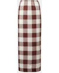 Posse - Mira Gingham Cotton Maxi Skirt - Lyst