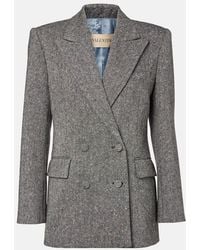 Valentino - Double-Breasted Wool-Blend Blazer - Lyst
