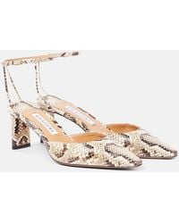 Aquazzura - Blade 65 Snake-Effect Leather Pumps - Lyst