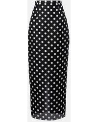 KHAITE - Winton Polka-Dot High-Rise Silk Maxi Skirt - Lyst