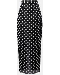 KHAITE - Winton Polka-Dot High-Rise Silk Maxi Skirt - Lyst
