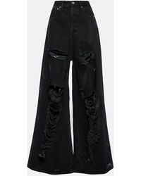 Vetements - Distressed Wide-Leg Jeans - Lyst