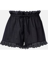 Poupette - Cory Broderie Anglaise Cotton Poplin Shorts - Lyst
