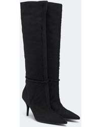 Magda Butrym - Shearling-Lined Suede Knee-High Boots - Lyst
