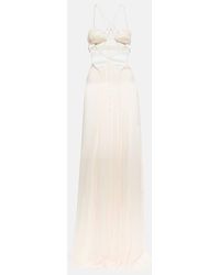 Nensi Dojaka - Bridal - Abito lungo in chiffon di seta con cut-out - Lyst