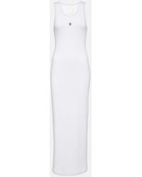 Givenchy - Vestido largo acanalado de jersey de algodon - Lyst