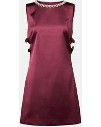 Self-Portrait - Cutout Embellished Satin Mini Dress - Lyst