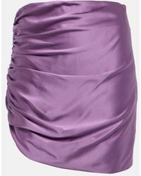 The Sei - Asymmetric Gathered Silk Miniskirt - Lyst