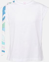 Emilio Pucci - Camiseta de algodon con detalle de lazo - Lyst