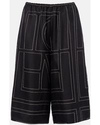 TOTEME - Embroidered Silk Bermuda Shorts - Lyst