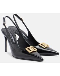 Dolce & Gabbana - Lollo Dg Patent Leather Slingback Pumps - Lyst