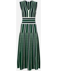Max Mara - Stripe Tallone Knitted Midi Dress - Lyst