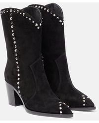 Gianvito Rossi - Denver Studded Suede Cowboy Boots - Lyst