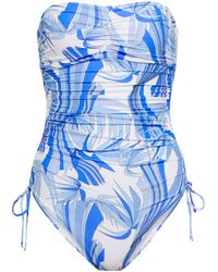 Melissa Odabash Traje de ba\u00f1o de mujer blanco-azul look casual Moda Bañadores Trajes de baño de mujer 