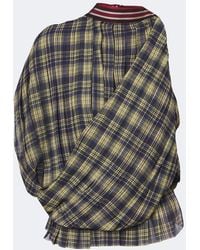 Dries Van Noten - Checked Draped One-Shoulder Top - Lyst