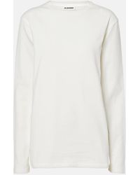 Jil Sander - Top En Jersey De Algodon - Lyst