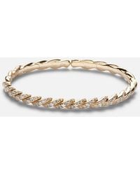 David Yurman - Sculpted Cable Flex 18Kt Bracelet With Diamonds - Lyst
