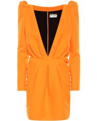 Saint Laurent Minikleid aus Gabardine - Orange