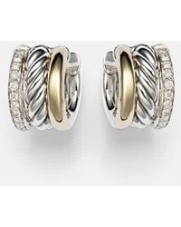 David Yurman - Ohrringe Dy Mercer Aus 18Kt Gelbgold Und Sterlingsilber Mit Diamanten - Lyst