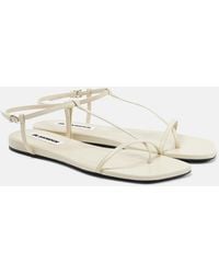 Jil Sander - Leather Thong Sandals - Lyst