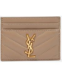 Saint Laurent - Monogram Leather Card Holder - Lyst