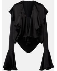 Norma Kamali - Ruffled Bodysuit - Lyst
