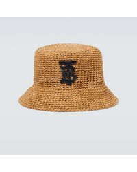 Burberry - Sombrero de pescador TB de efecto rafia - Lyst