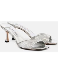 Jimmy Choo - Skye 70 Embellished Mesh Mules - Lyst