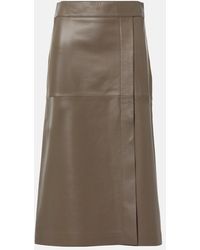 JOSEPH - Leather Midi Skirt - Lyst