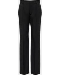 Saint Laurent - High-rise Straight Wool Pants - Lyst