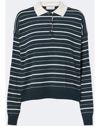 Velvet - Kaelin Striped Cotton And Cashmere Polo Sweater - Lyst