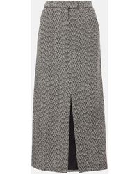 Self-Portrait - Falda Midi Espigada De Tiro Alto - Lyst