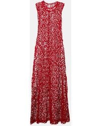 Norma Kamali - Open-Knit Cotton-Blend Maxi Dress - Lyst