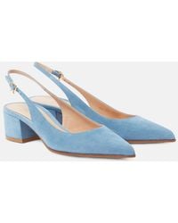 Gianvito Rossi - Piper 45 Suede Slingback Pumps - Lyst