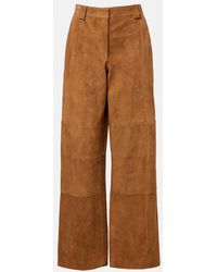 Tory Burch - Suede Wide-Leg Pants - Lyst