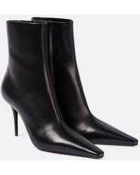 Saint Laurent - Ashley 90 Leather Booties - Lyst