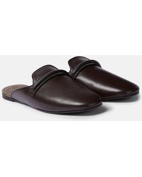 Brunello Cucinelli - Slippers Monili Aus Leder - Lyst