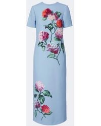 Carolina Herrera - Embellished Floral-Applique Midi Dress - Lyst