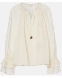 Chloé - Seidenbluse Mit Raffungen - Lyst