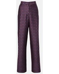 Dries Van Noten - Weite High-Rise-Hose Aus Jacquard - Lyst
